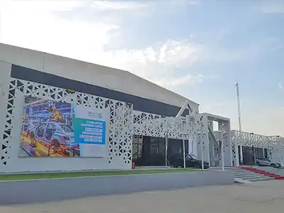 Beautiful exhibition hall at the 2025 Saudi Arabia Industrial Machinery Exhibition, where Yuantai Cranes welcomed international visitors to explore advanced overhead cranes, gantry cranes, and lifting solutions.